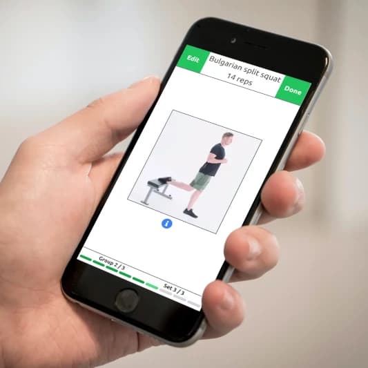 Following a Gymcadia workout on a phone